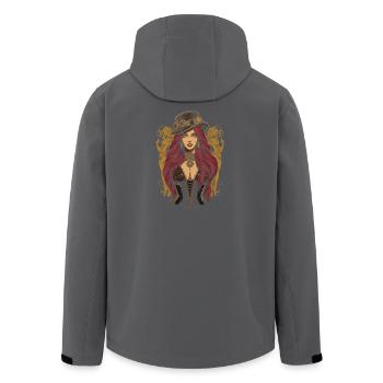 Steam Punk Schöne Frauen Steampunk - Recycelte Männer Softshell-Jacke von Stanley/Stella - Schwarz - Hinten - AI Model Male 185 light (185cm)
