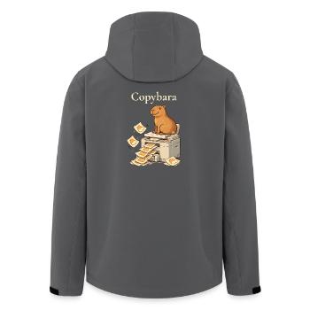 Copybara Capybara auf Kopierer Büro Humor - Recycelte Männer Softshell-Jacke von Stanley/Stella - Anthrazit - Hinten - AI Model Male 185 light (185cm)