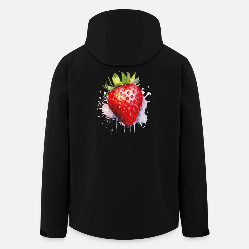 Aquarelle à la fraise spritzer - Veste softshell homme en polyester recyclé Stanley/Stella - noir