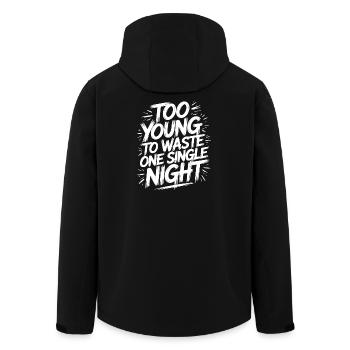 Conception statement pour les oiseaux de nuit - Veste softshell homme en polyester recyclé Stanley/Stella - noir - Dos - AI Model Male 185 light (185cm)