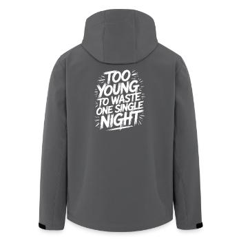 Conception statement pour les oiseaux de nuit - Veste softshell homme en polyester recyclé Stanley/Stella - charbon - Dos - AI Model Male 185 light (185cm)
