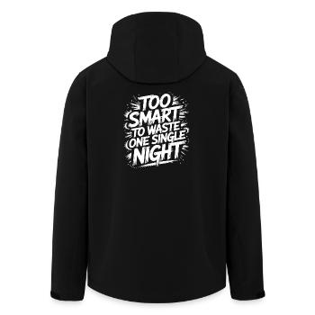 Conception statement pour les oiseaux de nuit - Veste softshell homme en polyester recyclé Stanley/Stella - noir - Dos - AI Model Male 185 light (185cm)