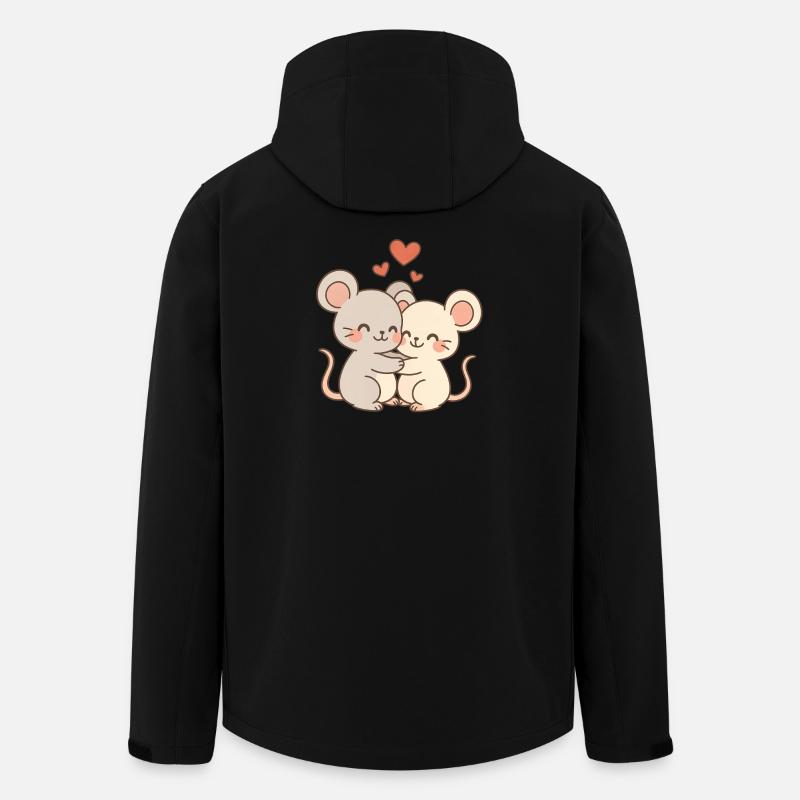 Mouse Couple Love Couple In Love - Men’s Recycled Softshell Jacket by Stanley/Stella - black