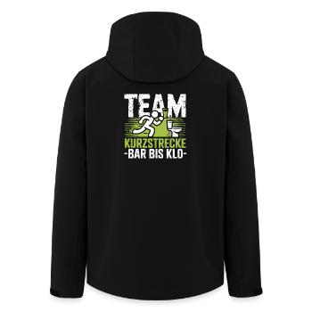  Team Kurzstrecke Bar Bis Klo Lustiger Party - Recycelte Männer Softshell-Jacke von Stanley/Stella - Schwarz - Hinten - AI Model Male 185 light (185cm)