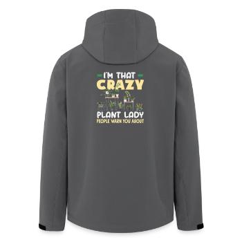 Plant Lover Plant Woman Funny Plants - Men’s Recycled Softshell Jacket by Stanley/Stella - anthracite - Back - AI Model Male 185 light (185cm)