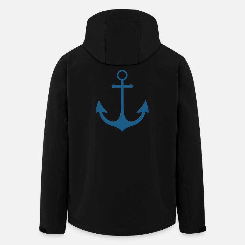 Anker Silhouette Nautisch - Recycelte Männer Softshell-Jacke von Stanley/Stella - Schwarz