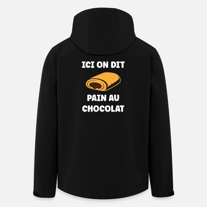 Pain au chocolat illustré - Veste softshell homme en polyester recyclé Stanley/Stella - noir