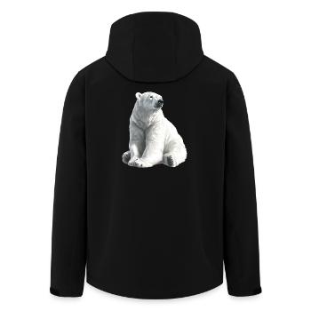 Polar Bär Illustration Eislicht - Recycelte Männer Softshell-Jacke von Stanley/Stella - Schwarz - Hinten - AI Model Male 185 light (185cm)