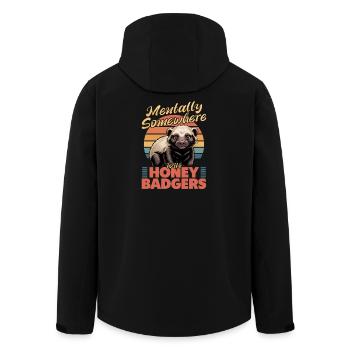 Funny Honey Badger - Recycelte Männer Softshell-Jacke von Stanley/Stella - Schwarz - Hinten - AI Model Male 185 light (185cm)