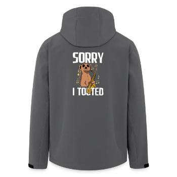 Sorry i tooted saxophone saxophone player - Men’s Recycled Softshell Jacket by Stanley/Stella - black - Back - AI Model Male 185 light (185cm)