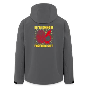 Forensic Science Major Doing Forensic Shit - Men’s Recycled Softshell Jacket by Stanley/Stella - black - Back - AI Model Male 185 light (185cm)