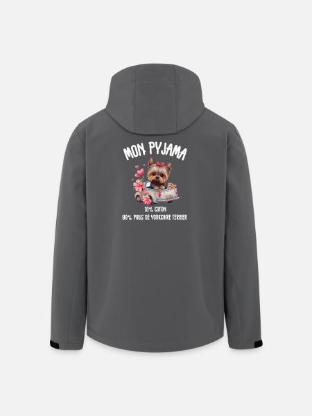 Lustige Yorkshire-Hundepyjamas - Recycelte Männer Softshell-Jacke von Stanley/Stella - Schwarz
