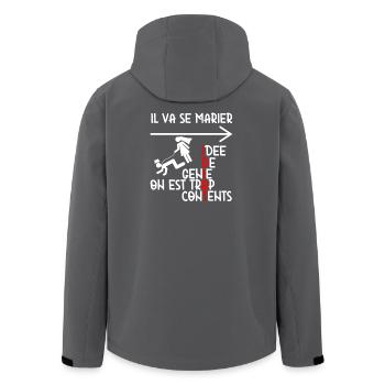 Humor-Junggesellenabschiedsparty-Outfit - Recycelte Männer Softshell-Jacke von Stanley/Stella - Schwarz - Hinten - AI Model Male 185 light (185cm)