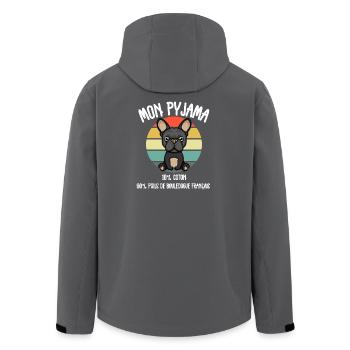 Pyjama Chien Bouledogue Français Humour - Veste softshell homme en polyester recyclé Stanley/Stella - charbon - Dos - AI Model Male 185 light (185cm)