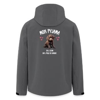 Hundepyjama-Pudel-Humor - Recycelte Männer Softshell-Jacke von Stanley/Stella - Schwarz - Hinten - AI Model Male 185 light (185cm)