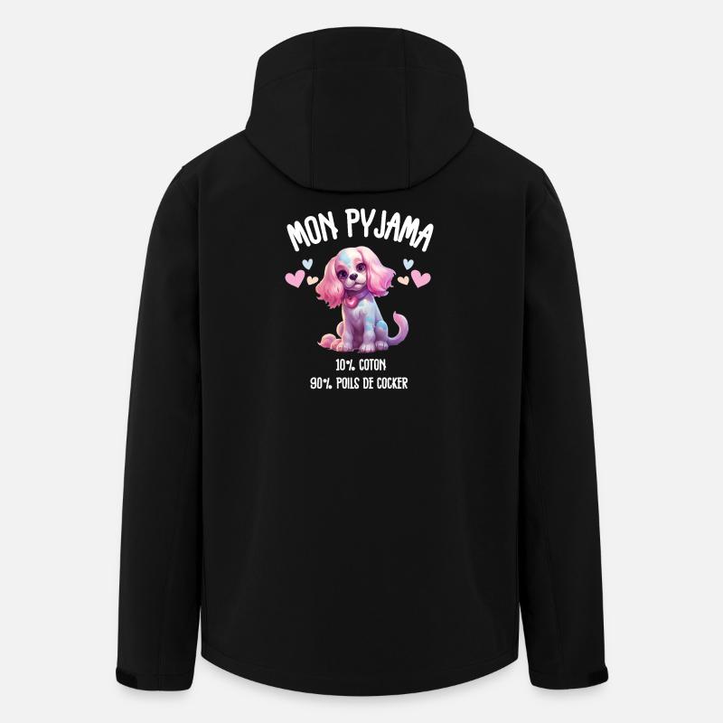 Pyjama Chien Cocker Drôle - Veste softshell homme en polyester recyclé Stanley/Stella - noir