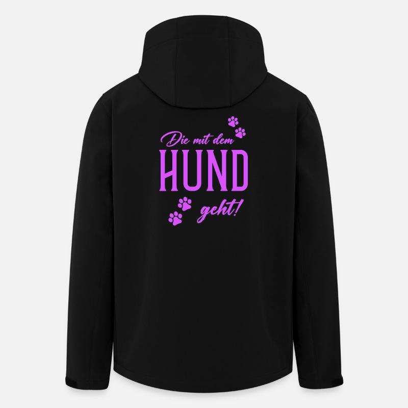 Qui marche avec le chien - Veste softshell homme en polyester recyclé Stanley/Stella - noir