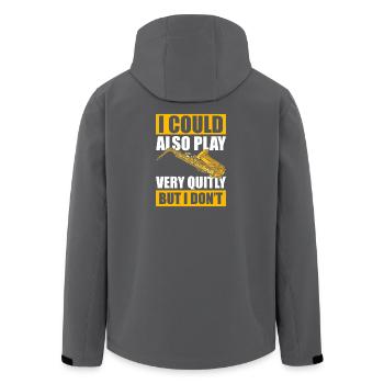 Play very quitly Saxophone Player - Men’s Recycled Softshell Jacket by Stanley/Stella - black - Back - AI Model Male 185 light (185cm)
