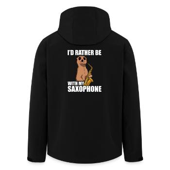 I'd rather be with my Saxophon Saxophonspieler - Recycelte Männer Softshell-Jacke von Stanley/Stella - Schwarz - Hinten - AI Model Male 185 light (185cm)