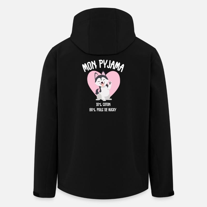 Lustige Husky-Hundepyjamas - Recycelte Männer Softshell-Jacke von Stanley/Stella - Schwarz
