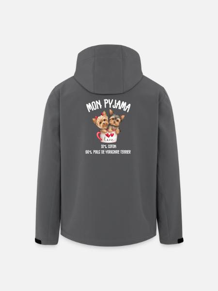 Lustige Yorkshire-Hundepyjamas - Recycelte Männer Softshell-Jacke von Stanley/Stella - Schwarz