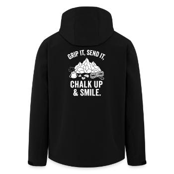 Grip It, Send It, Smile - Men’s Recycled Softshell Jacket by Stanley/Stella - black - Back - AI Model Male 185 light (185cm)
