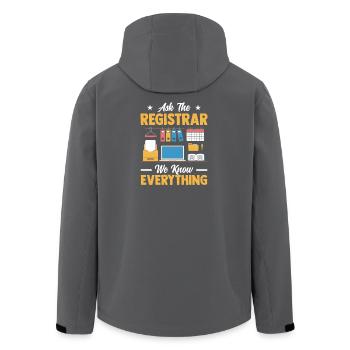 Secrétaire scolaire Vie quotidienne Demander à la secrétaire Connaissances - Veste softshell homme en polyester recyclé Stanley/Stella - noir - Dos - AI Model Male 185 light (185cm)