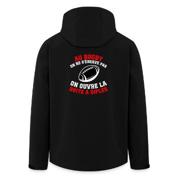 Unterstützer-Rugby-Slap-Box-Humor - Recycelte Männer Softshell-Jacke von Stanley/Stella - Schwarz - Hinten - AI Model Male 185 light (185cm)