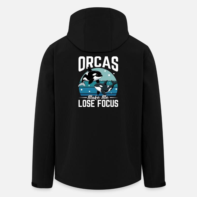 Funny Orca - Men’s Recycled Softshell Jacket by Stanley/Stella - black