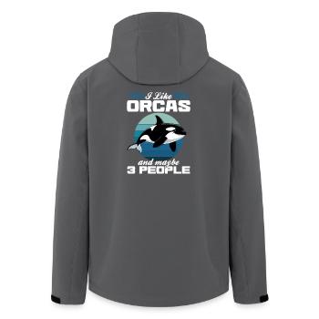 Funny Orca - Men’s Recycled Softshell Jacket by Stanley/Stella - anthracite - Back - AI Model Male 185 light (185cm)