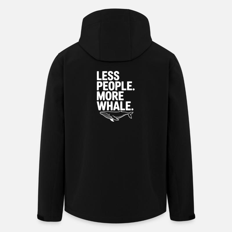 Less People. More Whale. - Men’s Recycled Softshell Jacket by Stanley/Stella - black