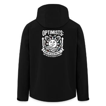 Motif du verre à moitié plein des optimistes - Veste softshell homme en polyester recyclé Stanley/Stella - noir - Dos - AI Model Male 185 light (185cm)