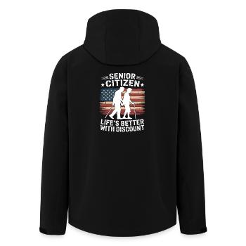 La vie est meilleure avec une retraite à prix réduit - Veste softshell homme en polyester recyclé Stanley/Stella - noir - Dos - AI Model Male 185 light (185cm)