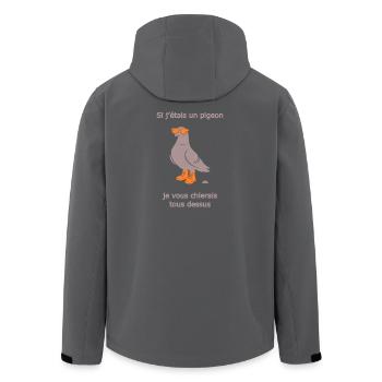 Pigeon Provocateur Bottes Orange Clair Humour - Veste softshell homme en polyester recyclé Stanley/Stella - noir - Dos - AI Model Male 185 light (185cm)