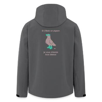 Pigeon Provocateur Bottes Turquoise Humour - Veste softshell homme en polyester recyclé Stanley/Stella - noir - Dos - AI Model Male 185 light (185cm)