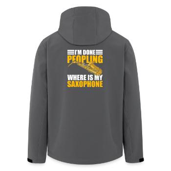 I'm done peopling saxophone saxophone player - Men’s Recycled Softshell Jacket by Stanley/Stella - black - Back - AI Model Male 185 light (185cm)