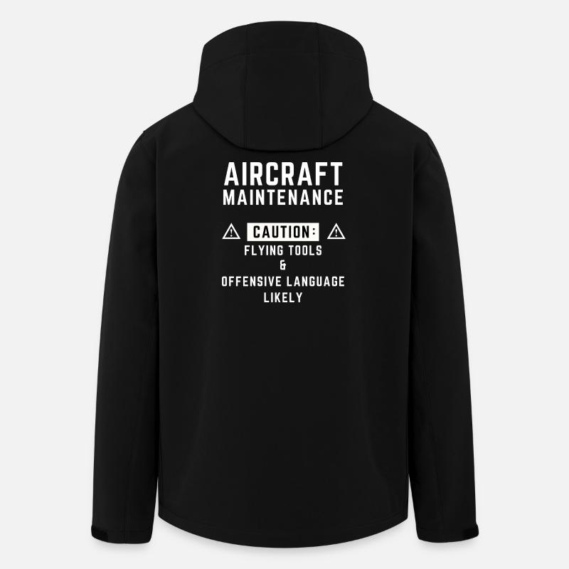 Vorsicht bei der Flugzeugwartung - Recycelte Männer Softshell-Jacke von Stanley/Stella - Schwarz