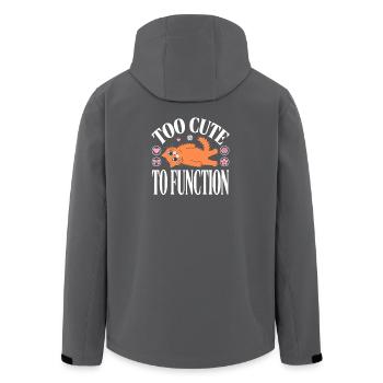 Citation drôle de chat trop mignon pour fonctionner - Veste softshell homme en polyester recyclé Stanley/Stella - noir - Dos - AI Model Male 185 light (185cm)