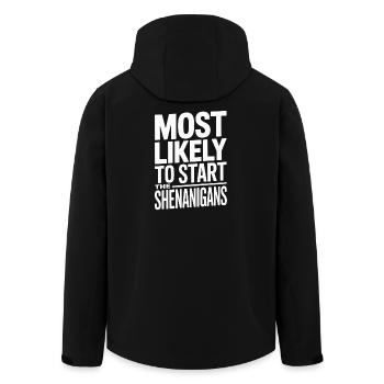 Am wahrscheinlichsten, um Unfug zu machen - Recycelte Männer Softshell-Jacke von Stanley/Stella - Schwarz - Hinten - AI Model Male 185 light (185cm)