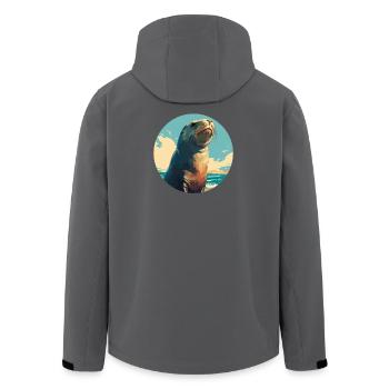 Lions de mer Lion de mer - Veste softshell homme en polyester recyclé Stanley/Stella - noir - Dos - AI Model Male 185 light (185cm)