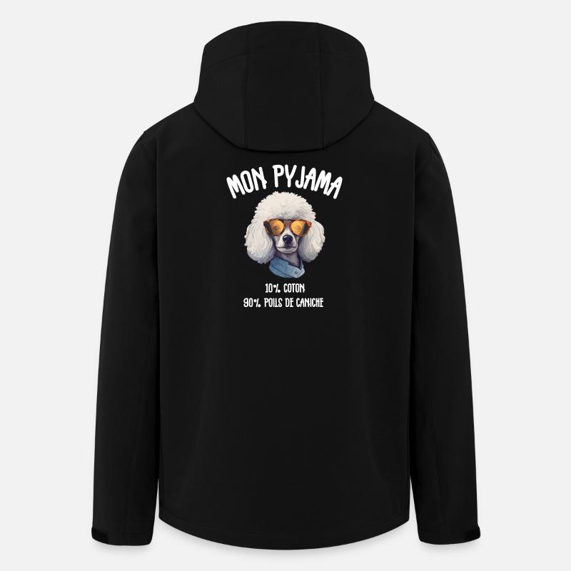 Pyjama Chien Caniche Humour - Veste softshell homme en polyester recyclé Stanley/Stella - noir