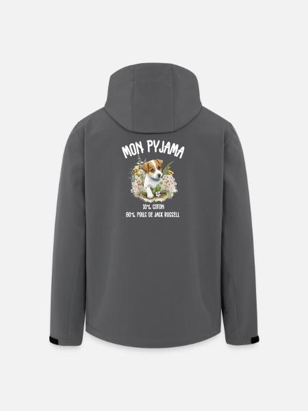 Jack Russell Hundepyjama-Humor - Recycelte Männer Softshell-Jacke von Stanley/Stella - Schwarz