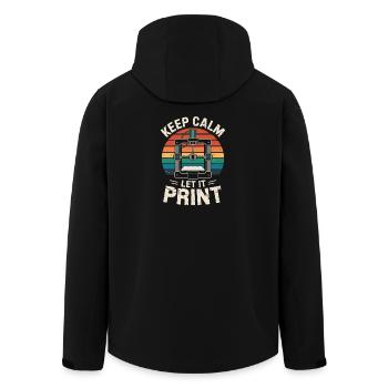 Reste calme, laisse-la imprimer une imprimante 3D qui dit rétro - Veste softshell homme en polyester recyclé Stanley/Stella - noir - Dos - AI Model Male 185 light (185cm)