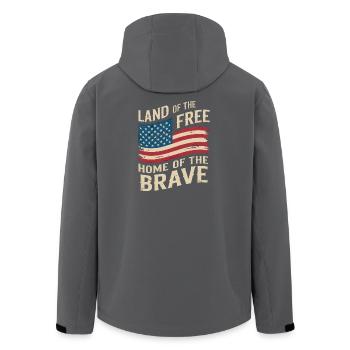 Land of the Free - USA Vintage Flag - Recycelte Männer Softshell-Jacke von Stanley/Stella - Anthrazit - Hinten - AI Model Male 185 light (185cm)
