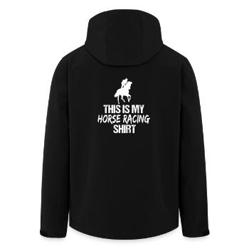 This Is My Horse Racing Shirt Jockey Silhouette - Men’s Recycled Softshell Jacket by Stanley/Stella - black - Back - AI Model Male 185 light (185cm)