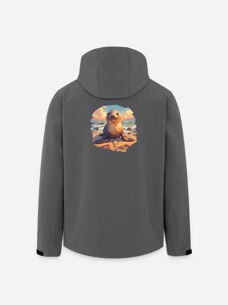 Seelöwen Seelöwe - Recycelte Männer Softshell-Jacke von Stanley/Stella - Schwarz