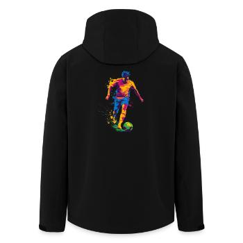 Farbspritzer Fußballheld - Recycelte Männer Softshell-Jacke von Stanley/Stella - Schwarz - Hinten - AI Model Male 185 light (185cm)