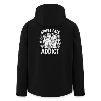 Street Eats Addict: Family Street Food - Men’s Recycled Softshell Jacket by Stanley/Stella - black - Back - AI Model Male 185 light (185cm)