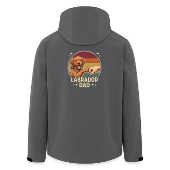 Retro Labrador Dad Foxred Pfotenclash - Recycelte Männer Softshell-Jacke von Stanley/Stella - Schwarz - Hinten - AI Model Male 185 light (185cm)