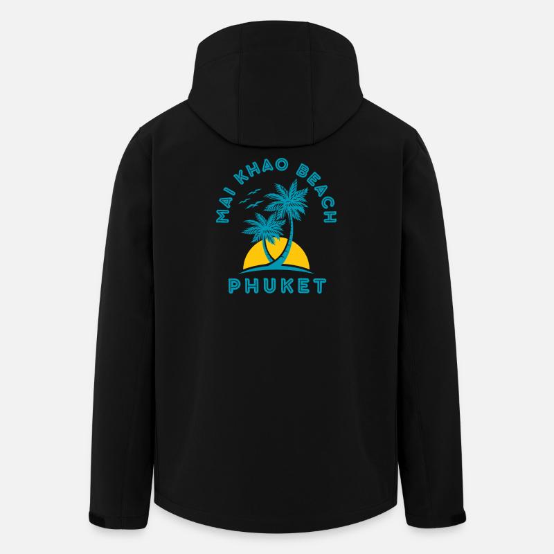 Phuket Mai Khao Beach Palm Sunset - Men’s Recycled Softshell Jacket by Stanley/Stella - black
